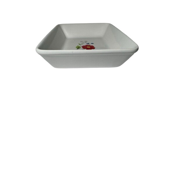 White W/ Floral Print Vintage Casserole Bake Serving Dish Japan- Fast Shipping - Picture 3 of 12